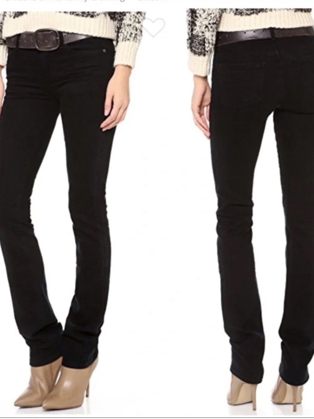 Citizens of Humanity Black Elson Midrise Straight Leg Stretch Jean Pant Size 30